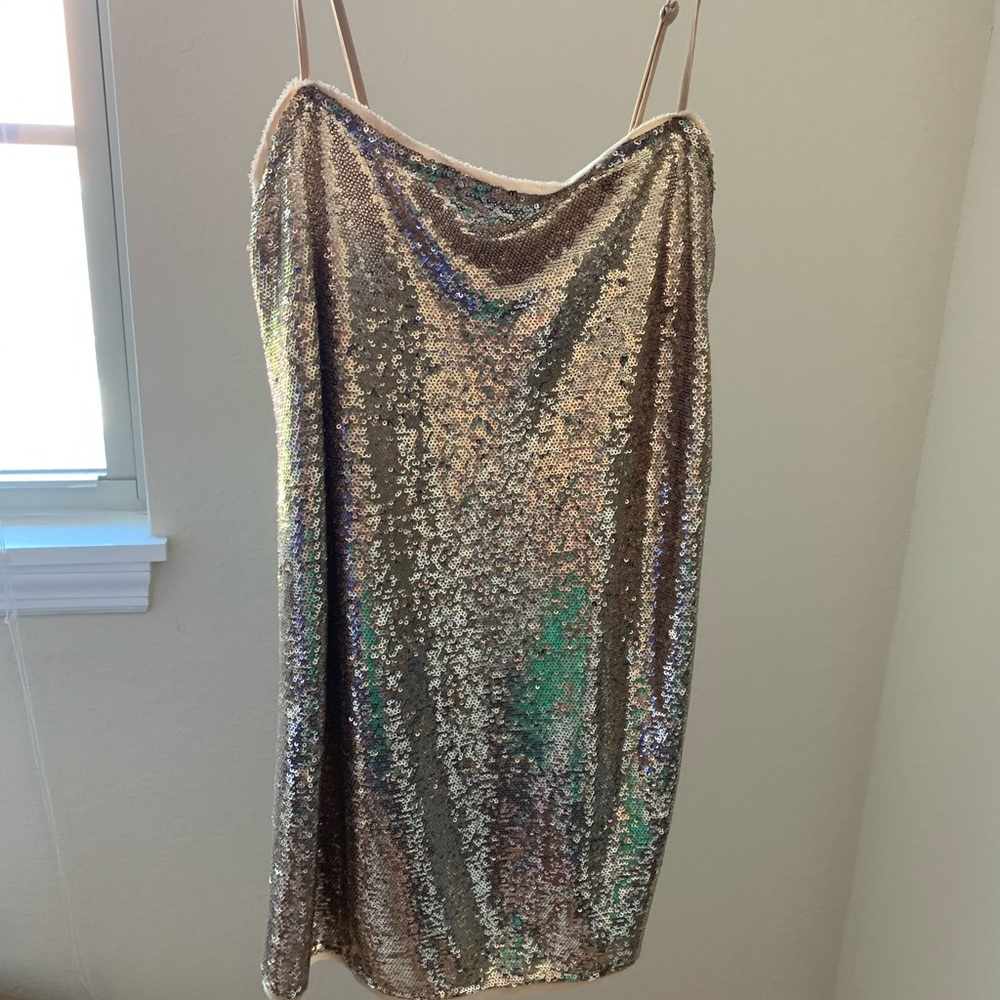 Free people gold sequined dress